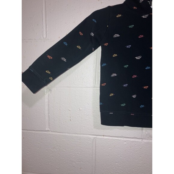 Nike Hoodie Sweater Black Spell Out All Over Print Unisex Size Small (4-5 Years) - Picture 4 of 8